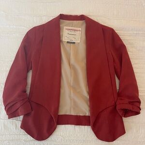 Anthropologie Cartonnier Red Cropped Blazer